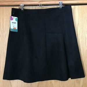 Black Faux Suede Skirt (L)